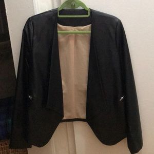 NEVER WORN! Black Faux Leather Moto Jacket